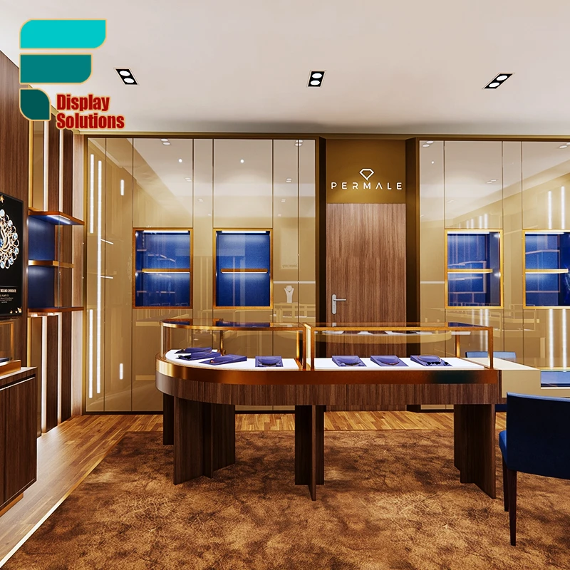 Jewellery Shop Counter Design Jewelry Floor Display Stands Luxury Glass Marble Jewelry Display