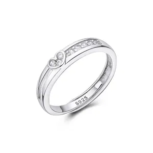 Keiyue Shiny White 925 Silver Ring Square Platinumchrome Heart with Antique Designs for Wedding Party or Anniversary