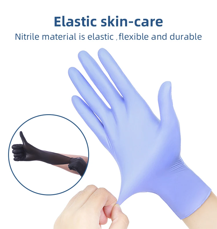 Bluesail Disposable Powder Free Cheap Price Nitrile Gloves Violet Blue