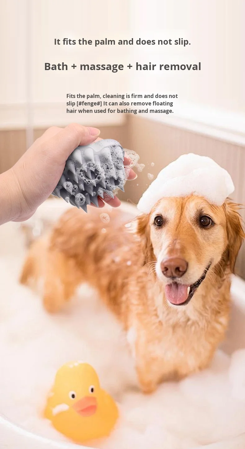 Silicone Pet Bath Brush for Dog Cleaning & Bathing for Cats and Animals Includes Massage and Grooming Features manufacture