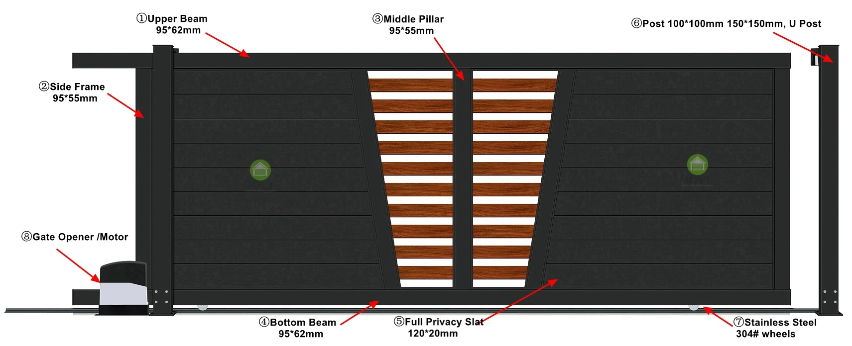 Custom Made Aluminum Sliding Gate Foshan Factory Supply Driveway Sliding Gates Electric
