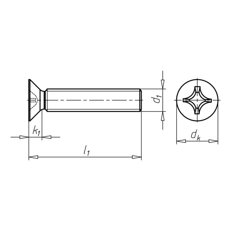 M7 Countersunk Head Screw Stainless Steel/steel Din965 Flat Head Cross