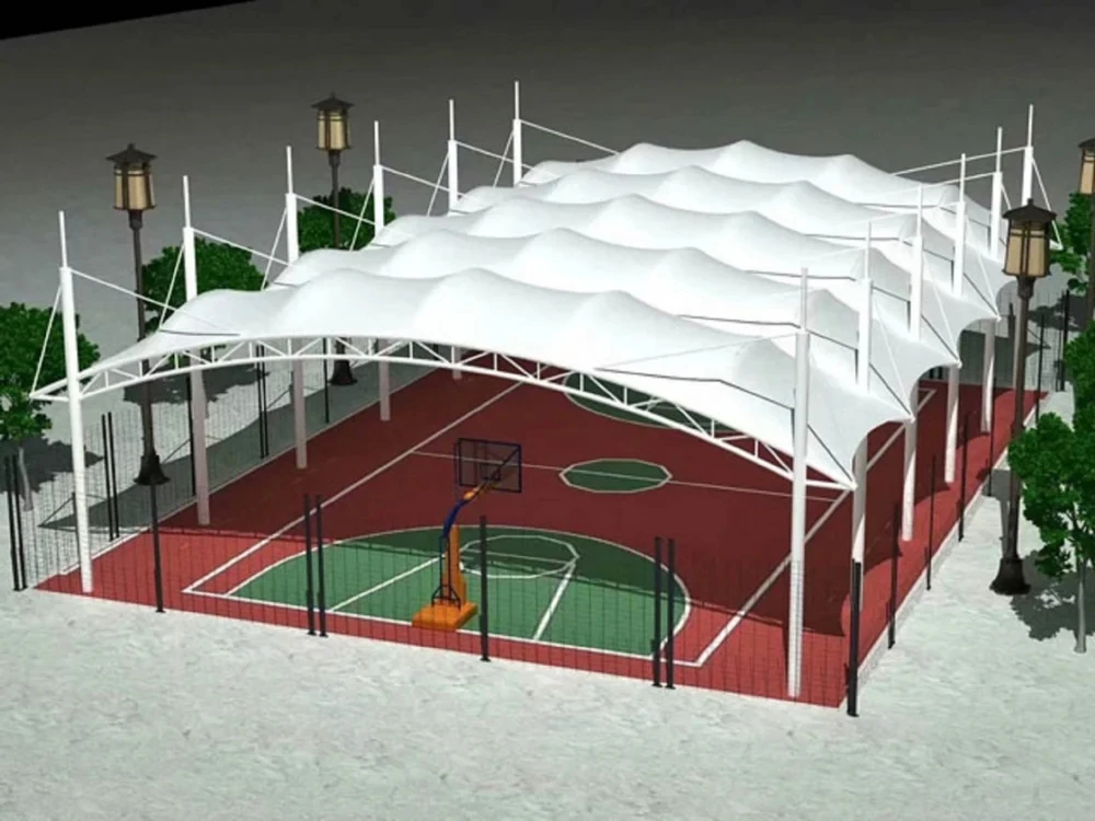 Custom Pvdf Tensile Membrane Structure Padel Court Roof Paddle Court