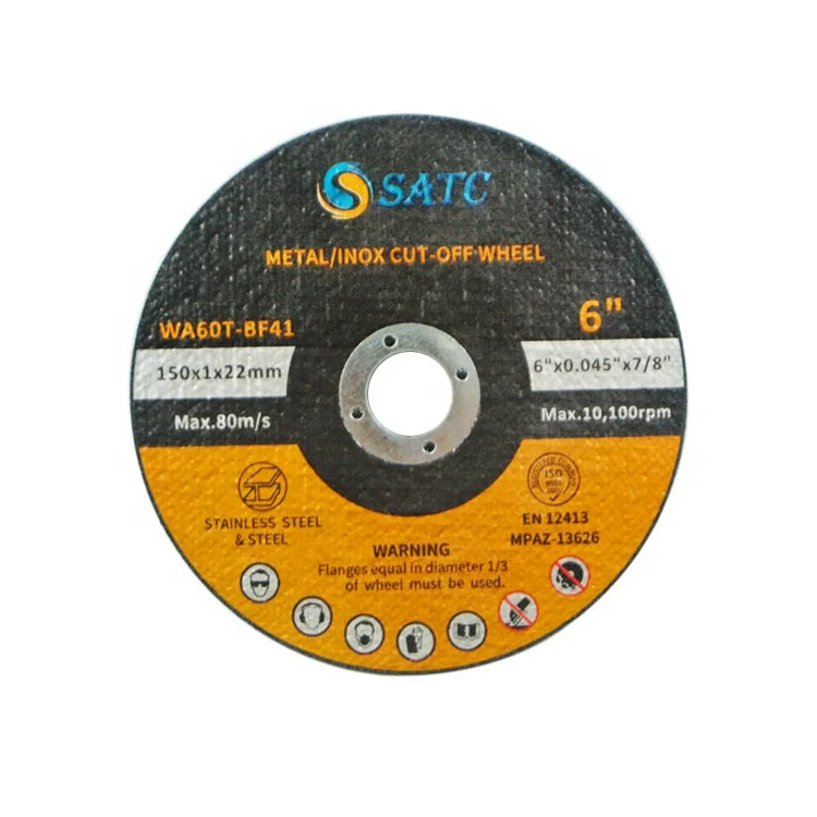 
 Диск шлифовальный из нержавеющей стали SATC T41, 6 Х0, 45 х7/8 дюймов, 150 мм (400 шт.)  