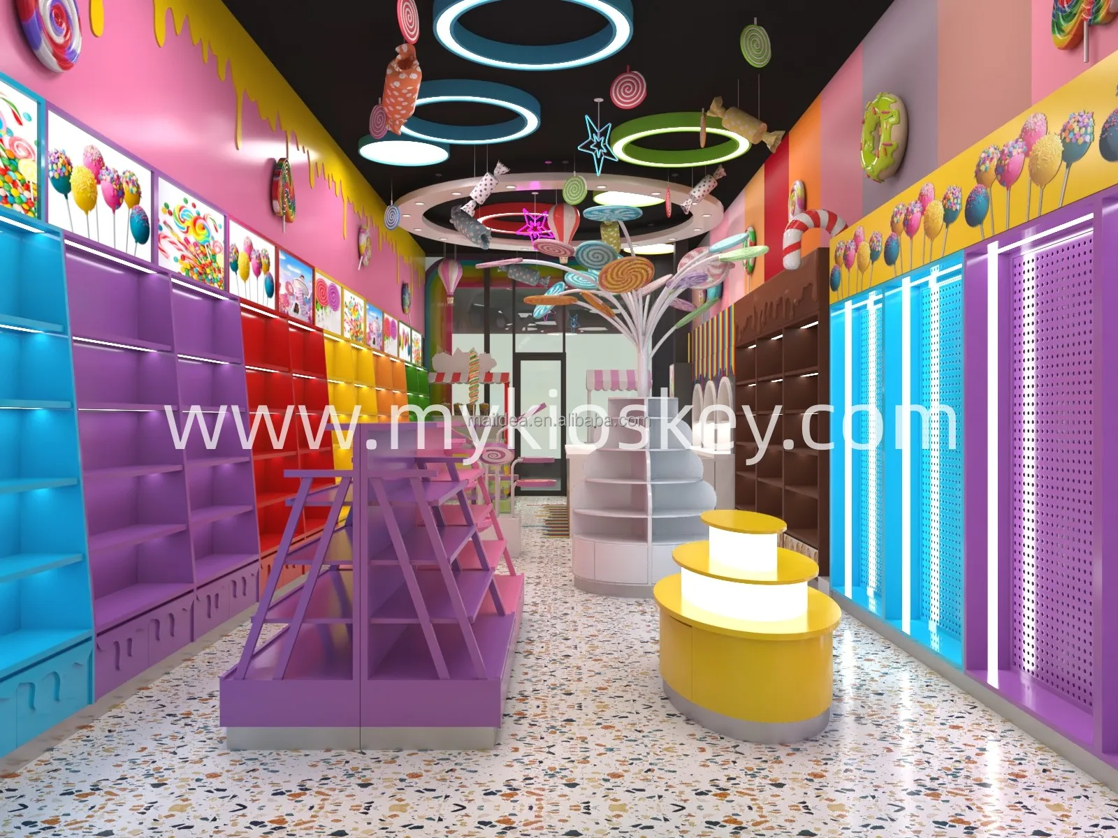 Candy Store Furniture With Decoration & Candy Tree Display Interior ...
