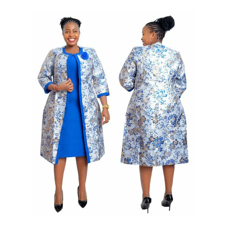 blue and white patterned dress blue White Floral dress main image 0