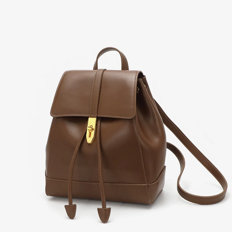 Factory Supply Wholesale Hot Sale Female Backpack for Women Leather Back Pack British Style Design School Bag Leather Backpack