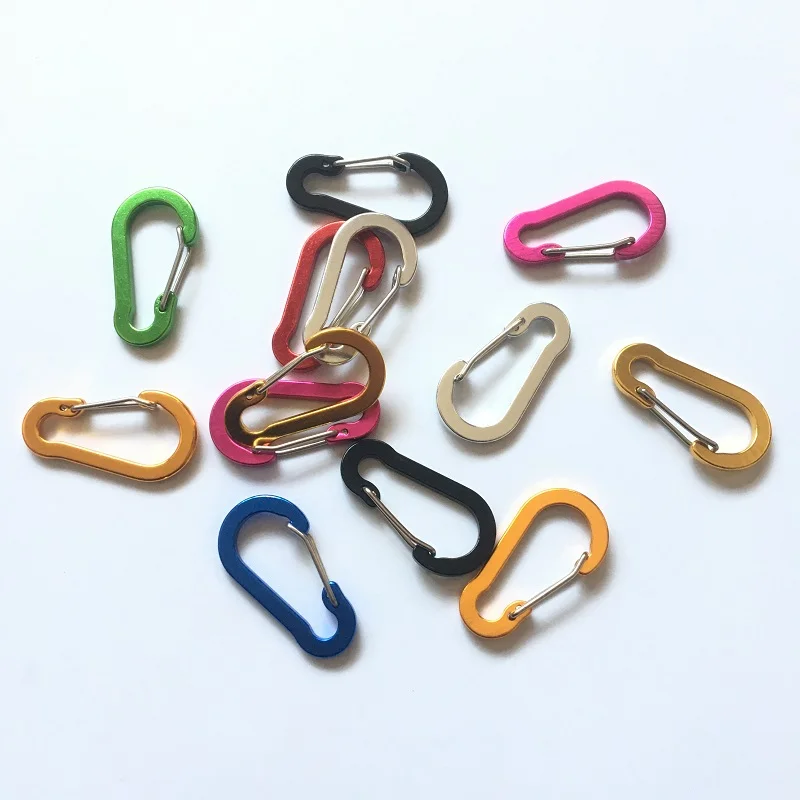 ShuoKe SK1020 Gourd Shape Flat Wire Gate Small 5cm Anodized Aluminum Spring Snap Hook Climbing Carabiner