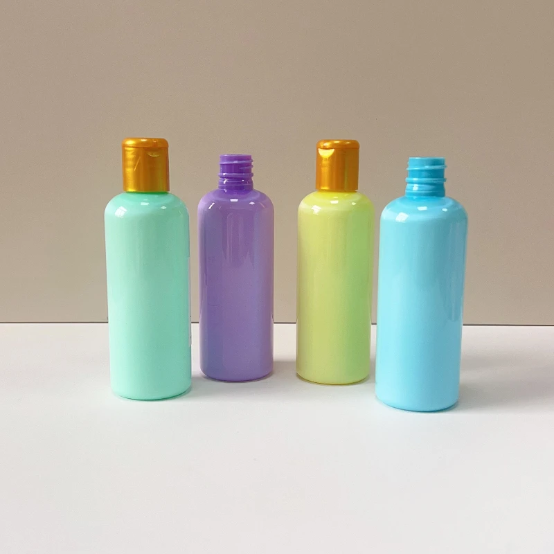 120ml Personal Care Lotion Packaging Container Clamshell Pet Round Extruded Plastic Bottle Shampoo Bottle