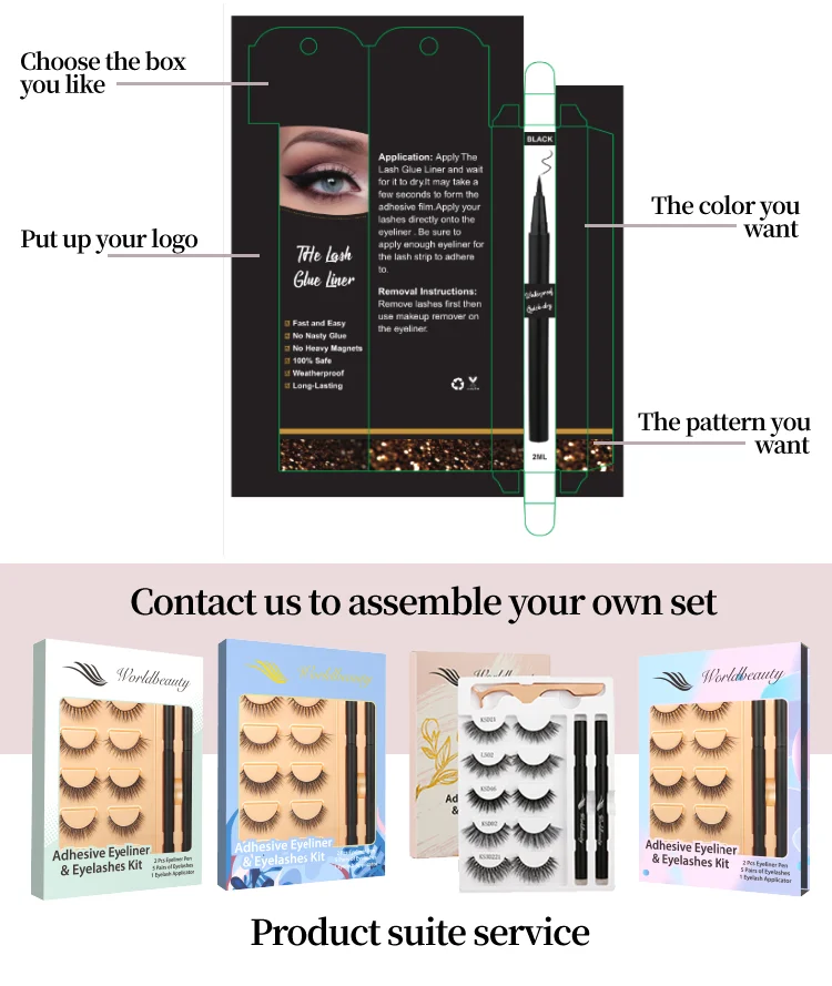 Worldbeauty 2 In 1 Eyeliner Best Waterproof Self Adhesive Magic