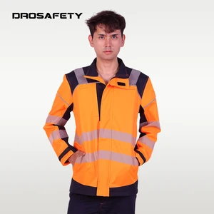 Cold Lined Fleece Outdoor Reflective Flame Retardant Workwear Safety Work Jacket for Men