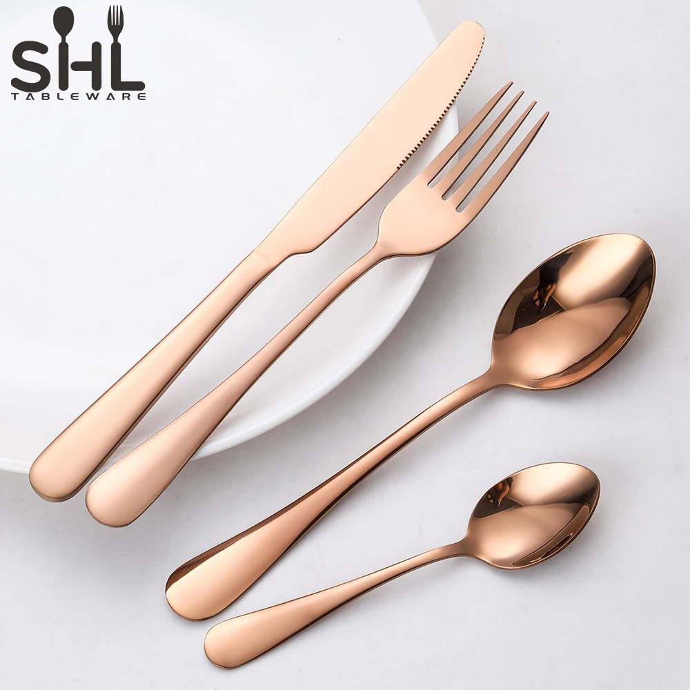 Modern Restaurant Spoon And Fork Set Table Spoons Stainless Steel Cutlery
