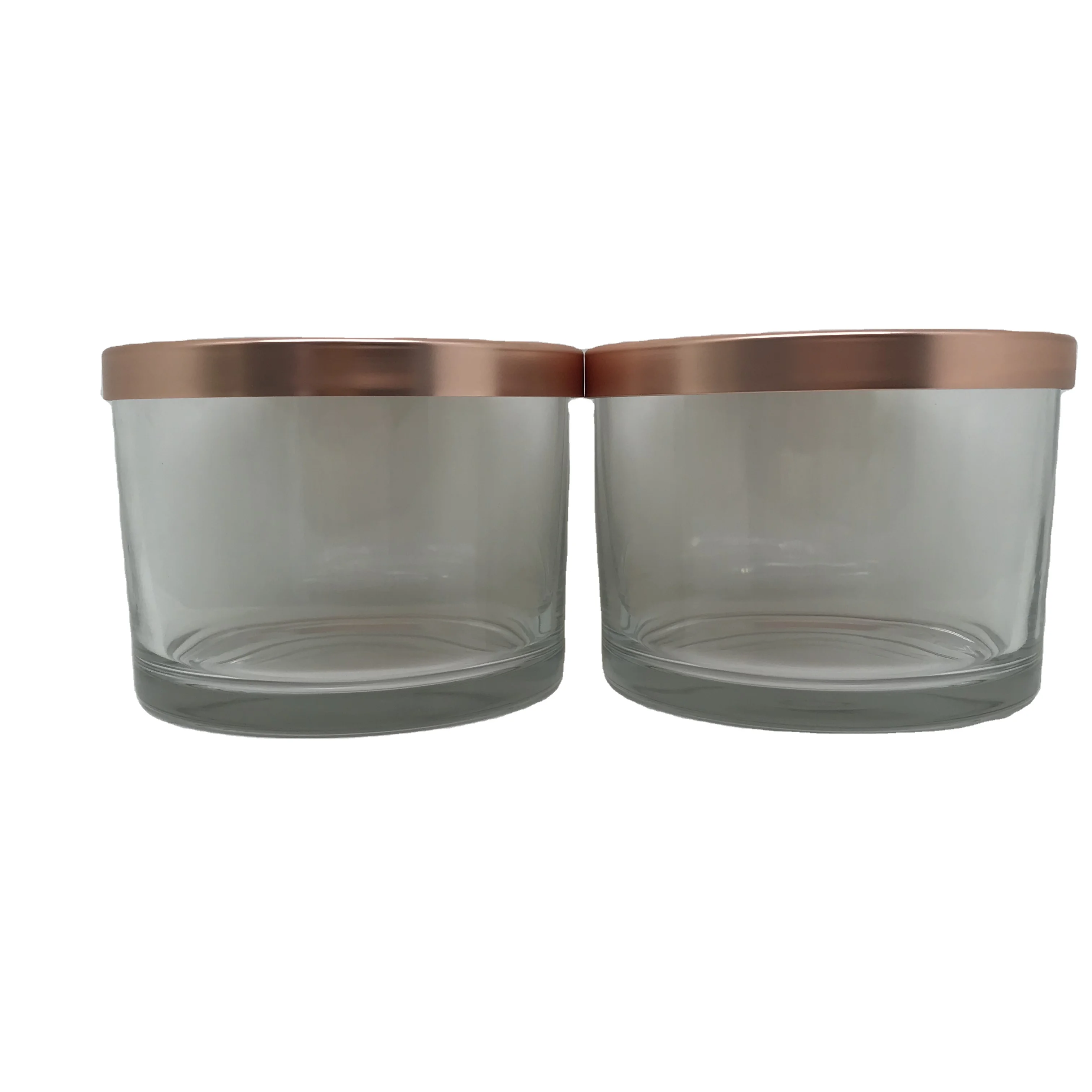 Wholesale glass candle jar with metal lid airtight empty scented candle glass jars