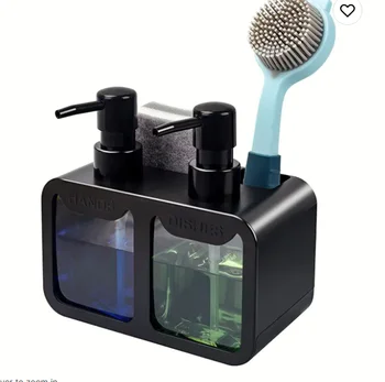 Premium Quality  Manual Press Liquid Dish Wash Soap Pump Dispenser Sponge Caddy Holder For Kitchen