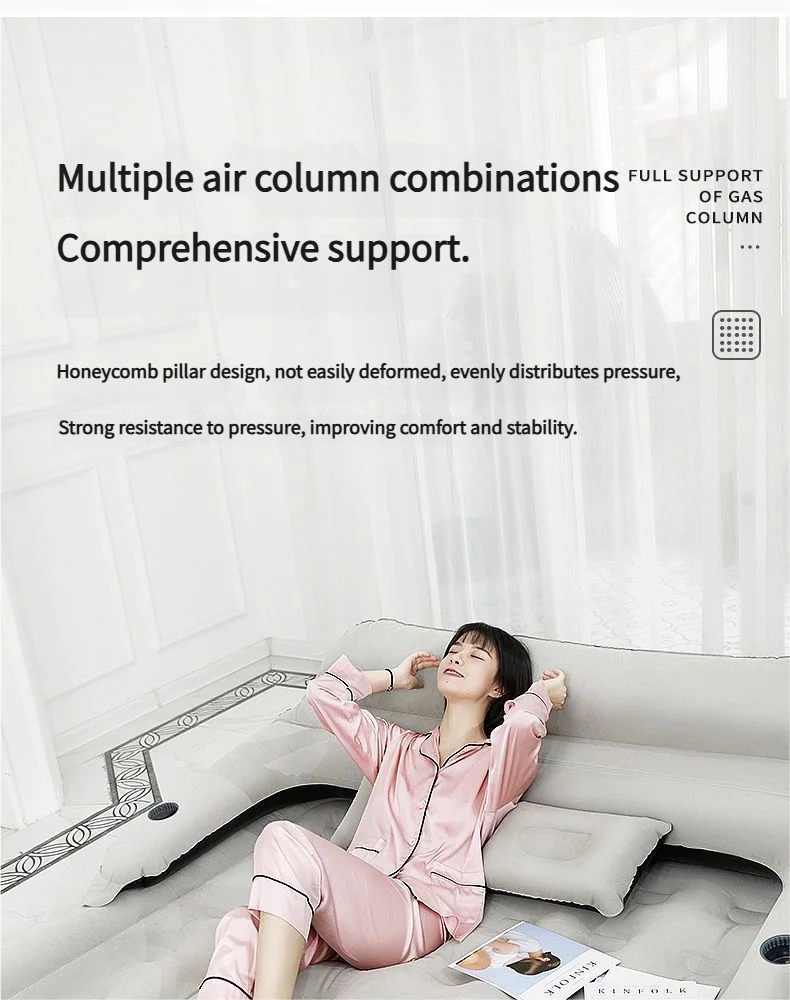 Design moderno Double Air Bed Colchão alta dobrável inflável para atividades ao ar livre para parques de campismo