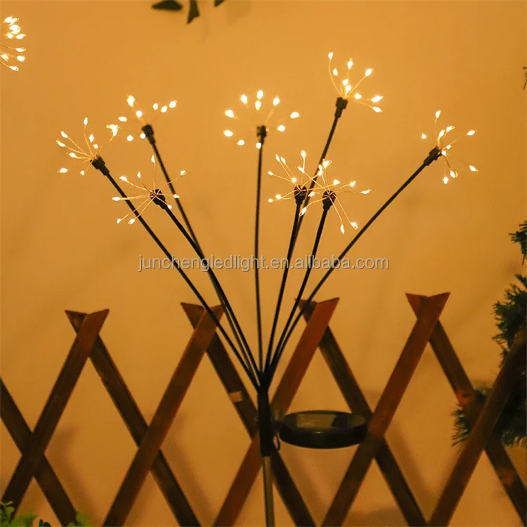 Outdoor Abs LED Security Fence Power Garden for Balcony Patio Color Changing RGB Starburst Swaying Solar Copper Wire Lights