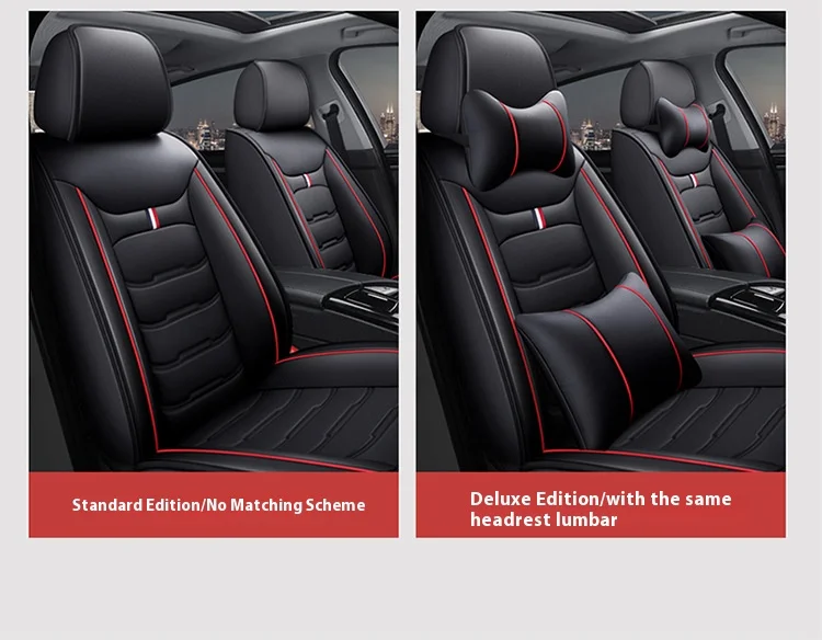 PU Four Seasons General Car Seat Cover Wholesale New Car Seat Cover with Lumbar Pillows & Seat Cushions