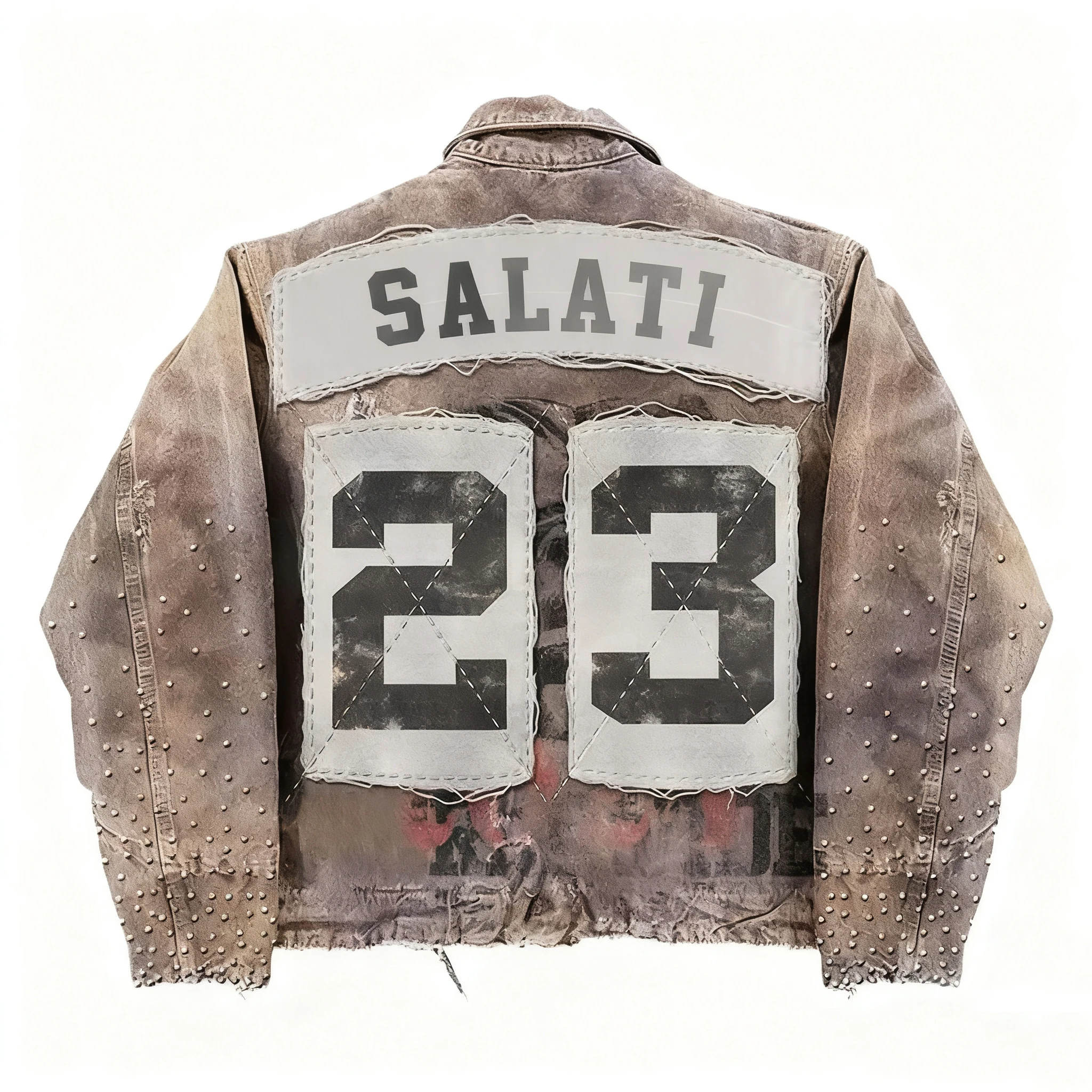 Custom Streetwear Vintage Distresssed Embroidery Men's Denim Jackets Canvas Baggy Zip up Work Jean Jackets Homme gallery 3