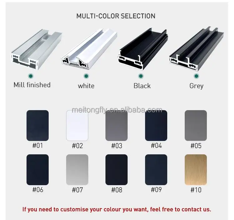 4040 Anodized Aluminum Profile for Window and Door Swing Profile Bathroom Narrow Slim Frame Glass Door Aluminium Slim Door