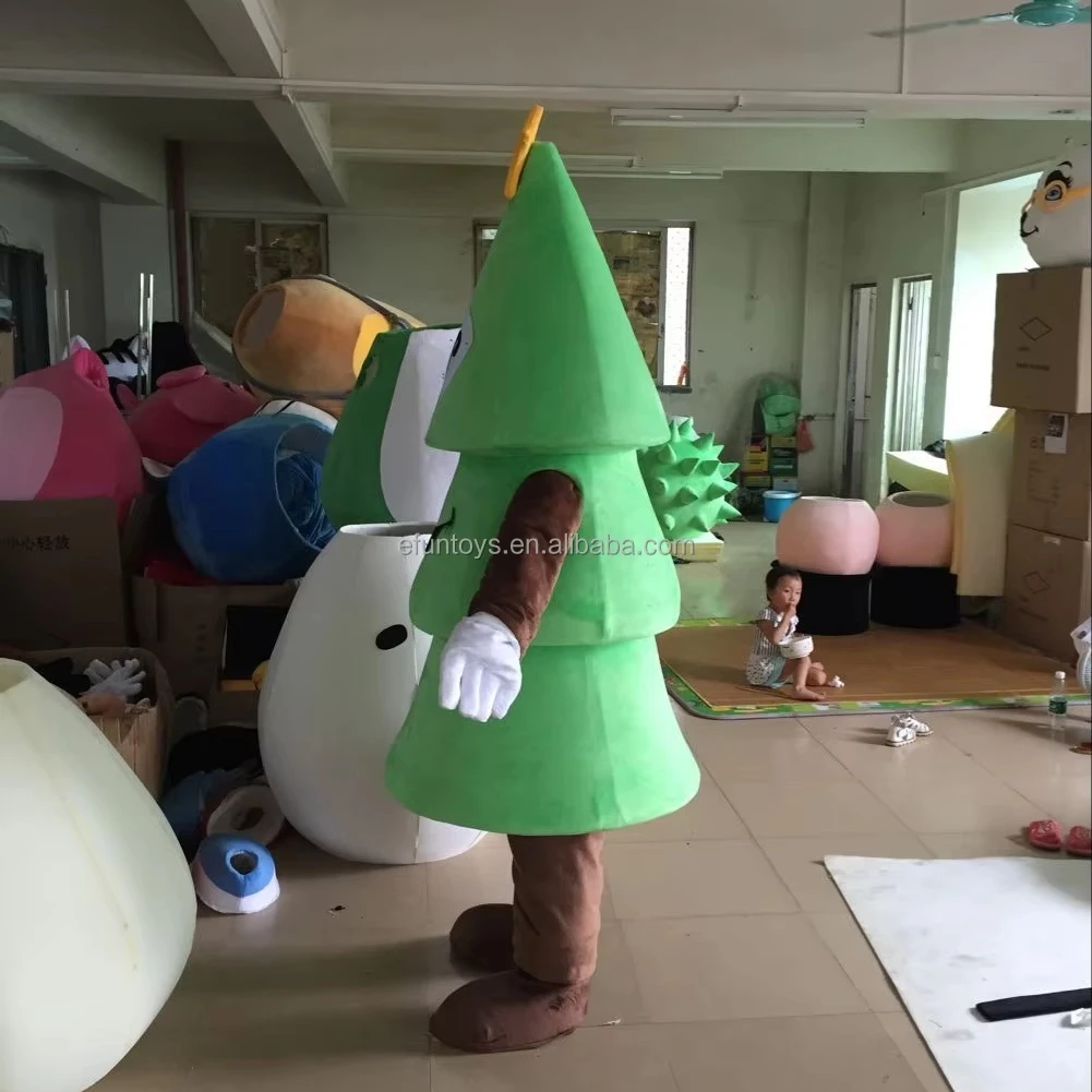 Efun MOQ 1 PC Professional Custom Christmas Pine Tree Mascot Costume Adult Christmas Gift Mascot Costumes for Sale