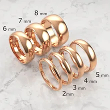 OEM Rose Gold Domed Wedding Band | 2mm - 8mm Gold Ring | Classic Dome Comfort Fit Wedding Band | Men and Women's Engraved Ring