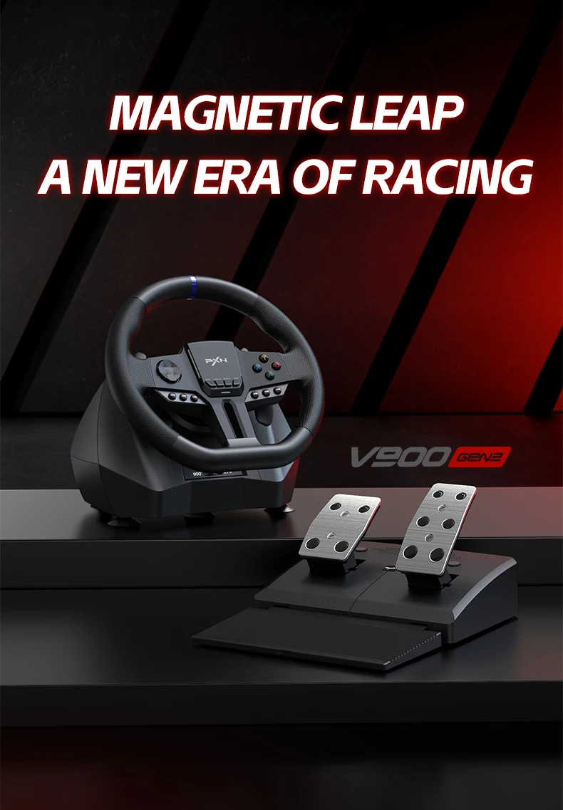 PXN V900 PCレーシングホイール、PS3、PS4、Xbox PXN V900 PC Steering Wheel Gaming - 270/900° Xbox Steering