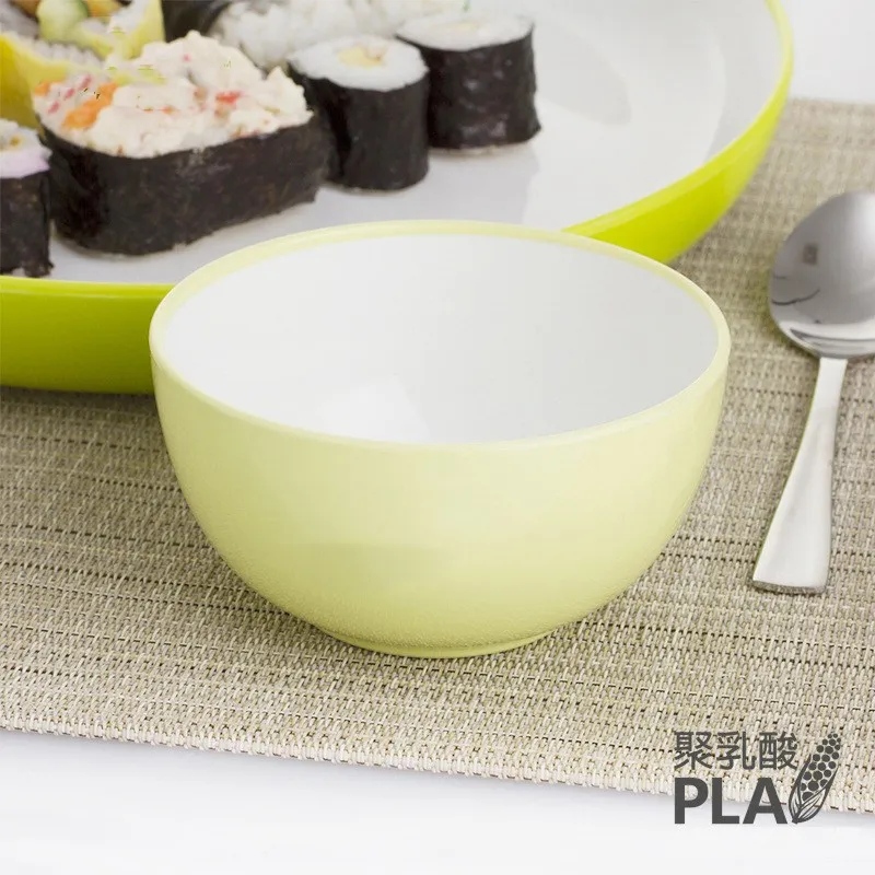 biodegradable bamboo pla food feeding rice bowl