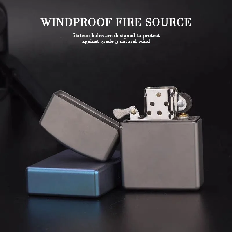 Custom Cool Metal Flint Cigarette Lighter Windproof Titanium Unique Lighters