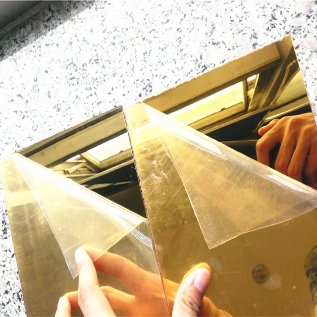High Reflective Self-adhesive Gold Silver Acrylic Mirror Sheet Grey Paint Mirror Acrylic Sheet 0.8mm 1mm 2mm 3mm