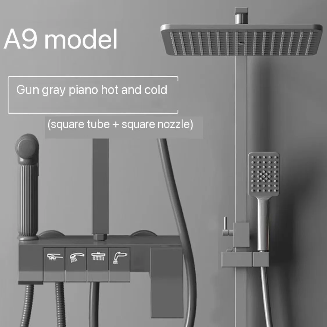Luxury Piano Key Rainfall Shower Head With Handheld Spray,Adjustable