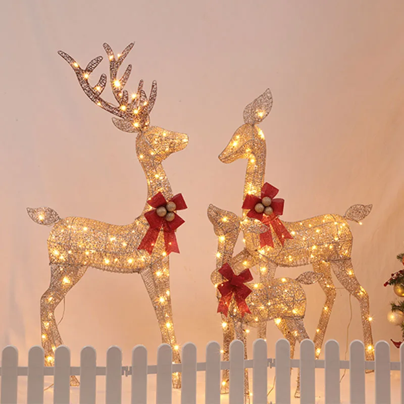 Lights4fun Studley hert van led-rotan, rendier, kerstfiguren, kerstverlichting met timer, voor buiten en binnen, 125 cm Lights4fun Studley hert van led-rotan, rendier, kerstfiguren, kerstverlichting met timer, voor buiten en binnen, 125 cm