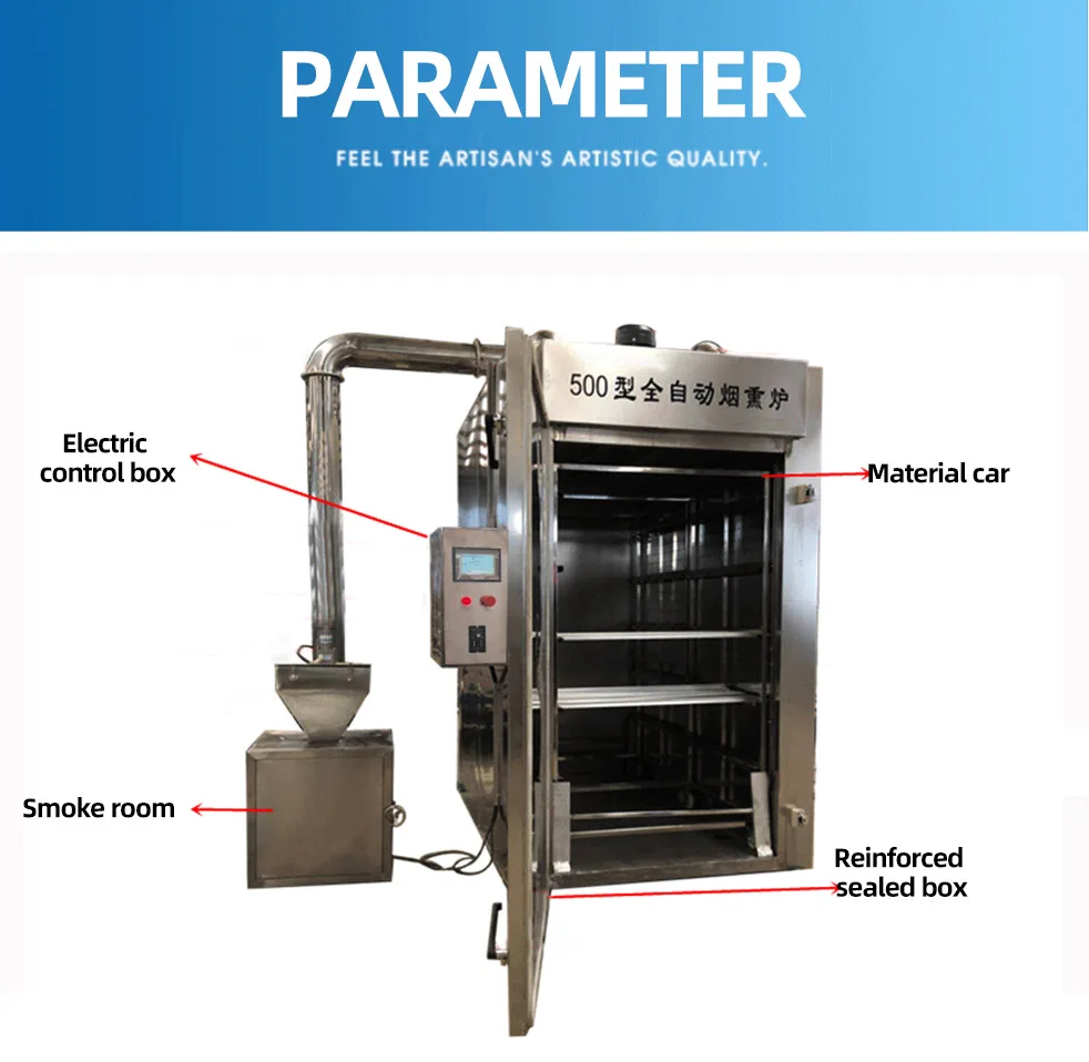 Professional Commercial Smoker Oven Smoke Fish Make Machine Chicken Smokehouse for Meat 100 Kg