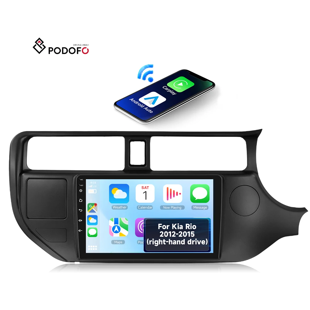Podofo 9-inch Car Stereo Car Radio for Kia Rio 2012-2015 LHD Wireless Carplay/Android Auto OEM Wholesale Bulk Supplier Factory A8527A4658/A8527