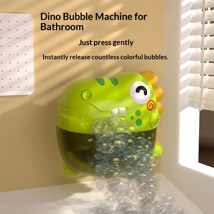 Dinosaur Bath Toy with Bubble Machine for Kids
