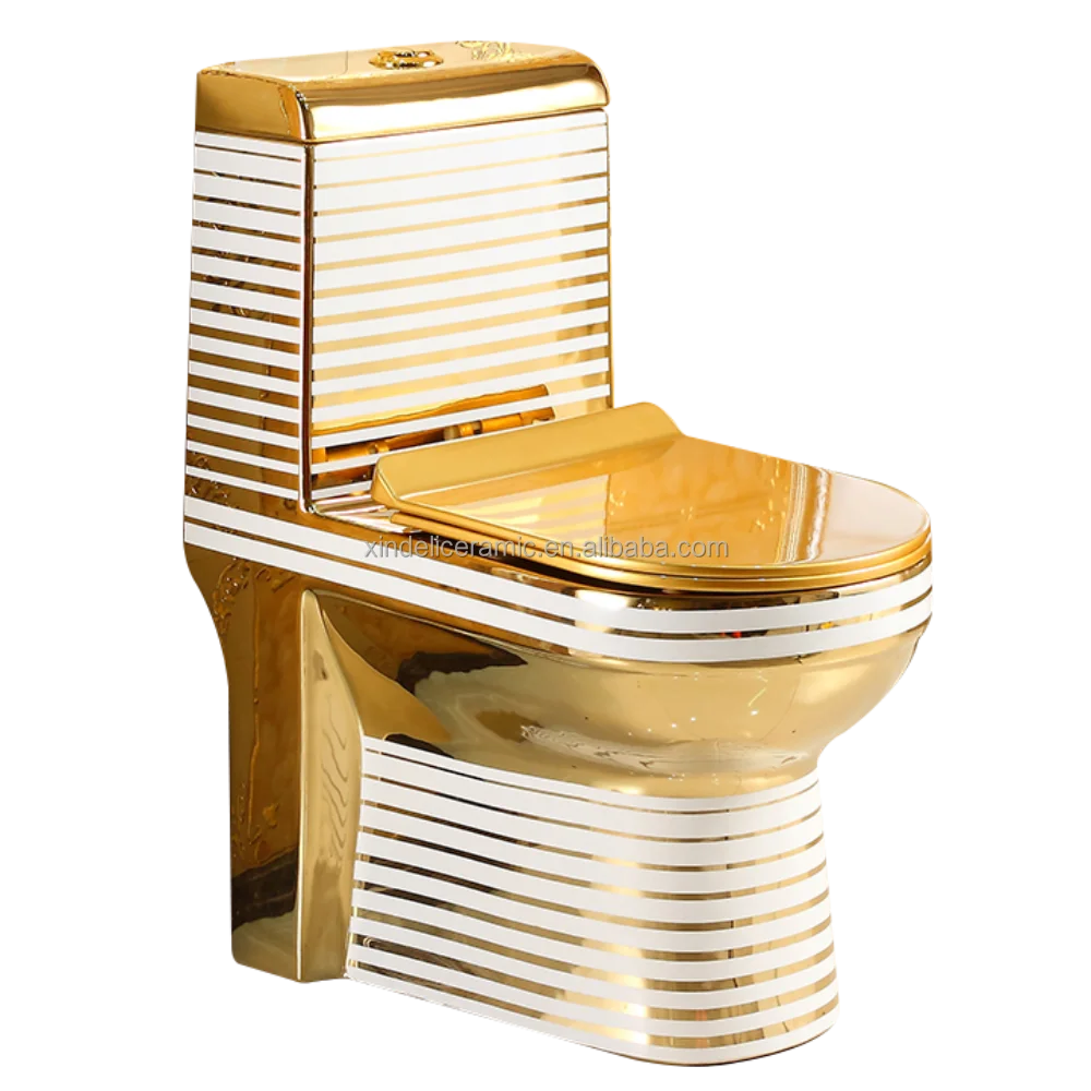 China Chaozhou Factory Direct Price Siphonic Wc Ceramic One Piece Color Gold  Toilet For Sale