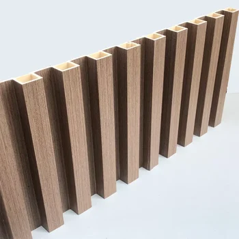 Indoor Decorative WPC Decking Wall Panel Cladding For Courtyard WPC Interior Fluted Wall Panels