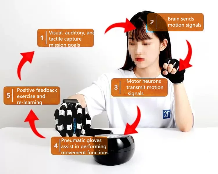 Portable hand rehabilitation equipment supplies rehabilitation robot gloves for stroke patient perform hand exercise at home supplier