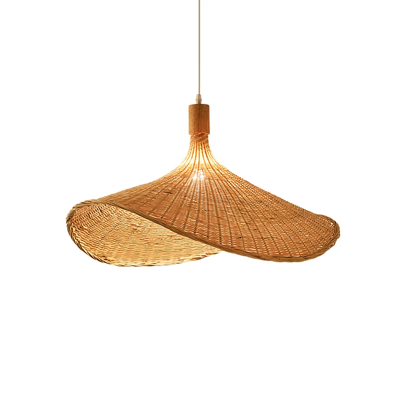 Handmade Bamboo Lamp Shade Pendant Light Modern Restaurant Bamboo