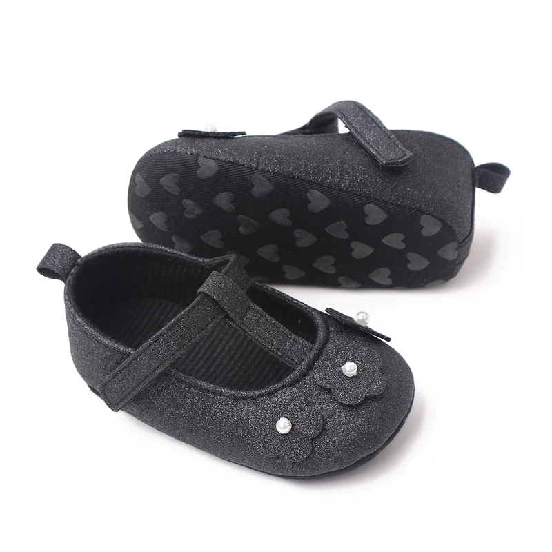 Beautiful Bling Glitter Material Fancy Baby Girl Shoes Newborn Infant Shoes for Girls manufacture