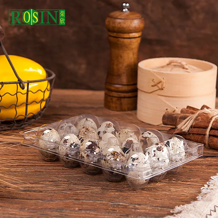 Customized Disposable Transparent 24 Compartment Plastic Blister Egg Tray for Quail Egg China Tray Molds with Chicken Duck Egg