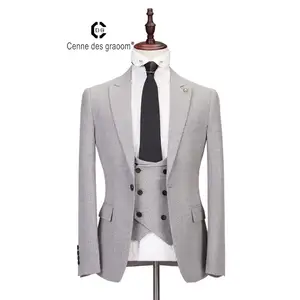 2020 New Design Custom Italy Wool Business Gray Suit Blazers for Men