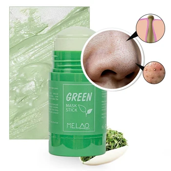 Private label organic natural purifying clay mask with white clay green tea mud mask for face wholesale green musk stick