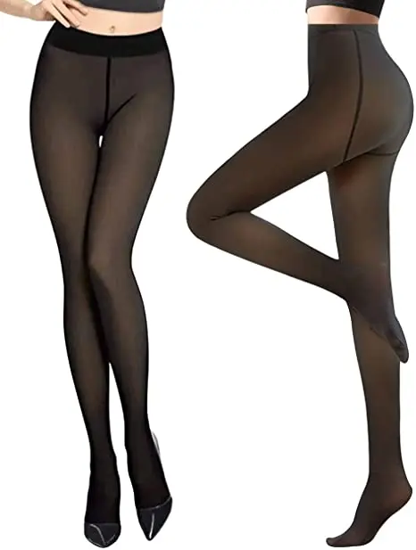 Fleece Lined Black Tightswomen's Fleece-lined Thick Tights - Plus Size,  Anti-hook, Super Elastic