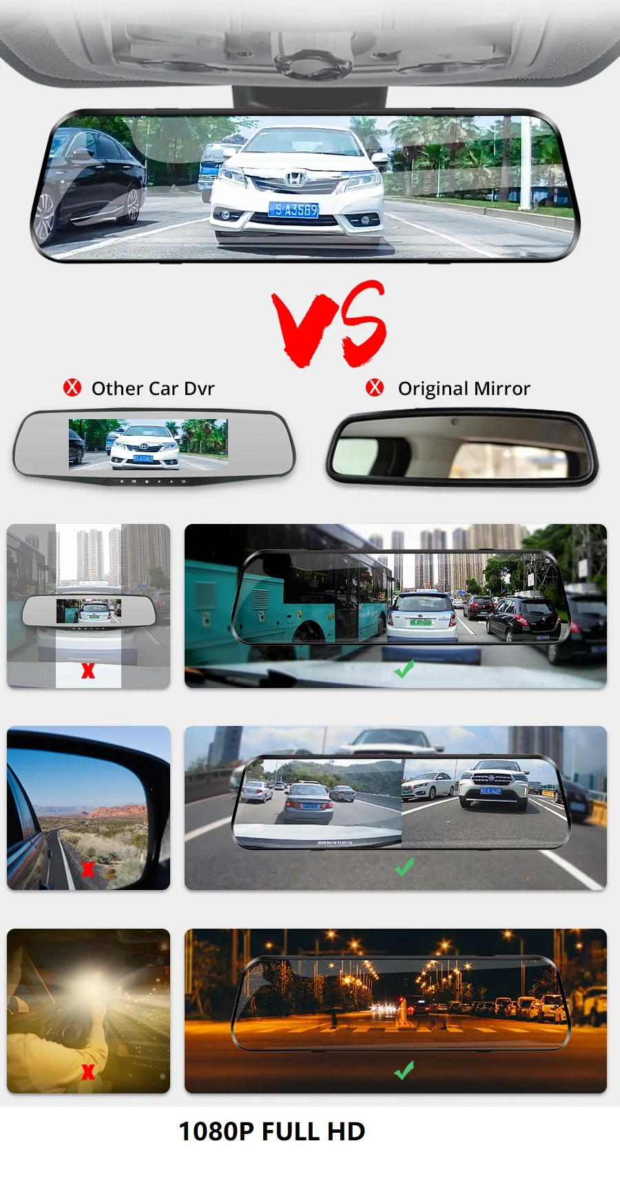 Rear View Mirror Recorder Dash Cam