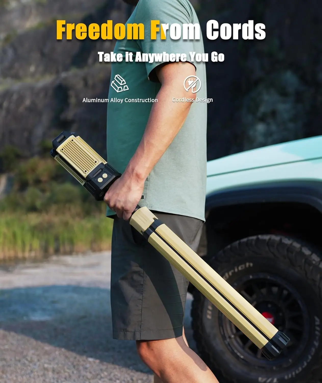 Portable 4000Lumen COB LED Work Light Rechargeable Magnetic Tripod Mechanic Lamp 270 Degree Rotate Car Repairing Camp Lighting