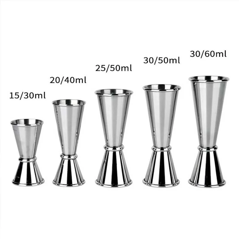 Set Of 2 Stainless Steel 25/50 Ml & 15/30 Ml Cocktail Jigger