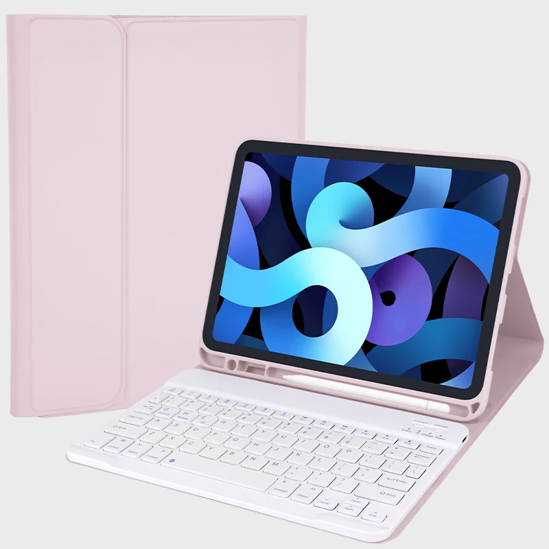 Venta al por mayor, alta calidad, OEM, ODM, funda teclado mágico para iPad y para Samsung con soporte, multicolor, PU, TPU, aluminio, Laudtec