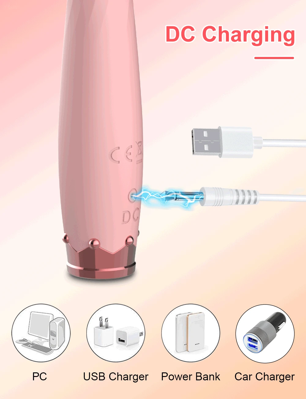 Wand vibrator in use illustration