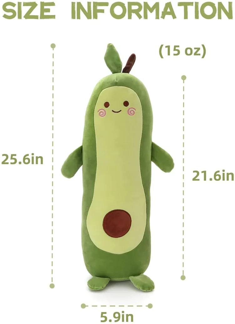 soft stuffed animals toys avocado plush pillow birthday gifts for girls:size