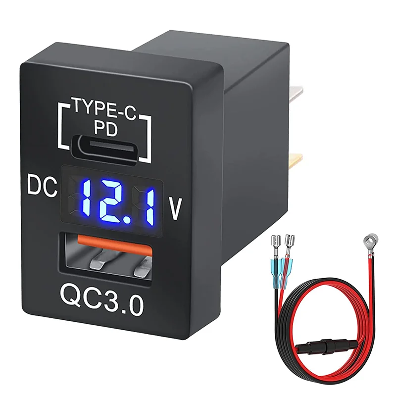 Caricatore USB per Auto, Adattatore Accendisigari USB, 45W Caricabatteria Auto Mini, Doppia Quick Charge 3.0 Accendisigari, 2 Porte, per phone Tablet iOS Android